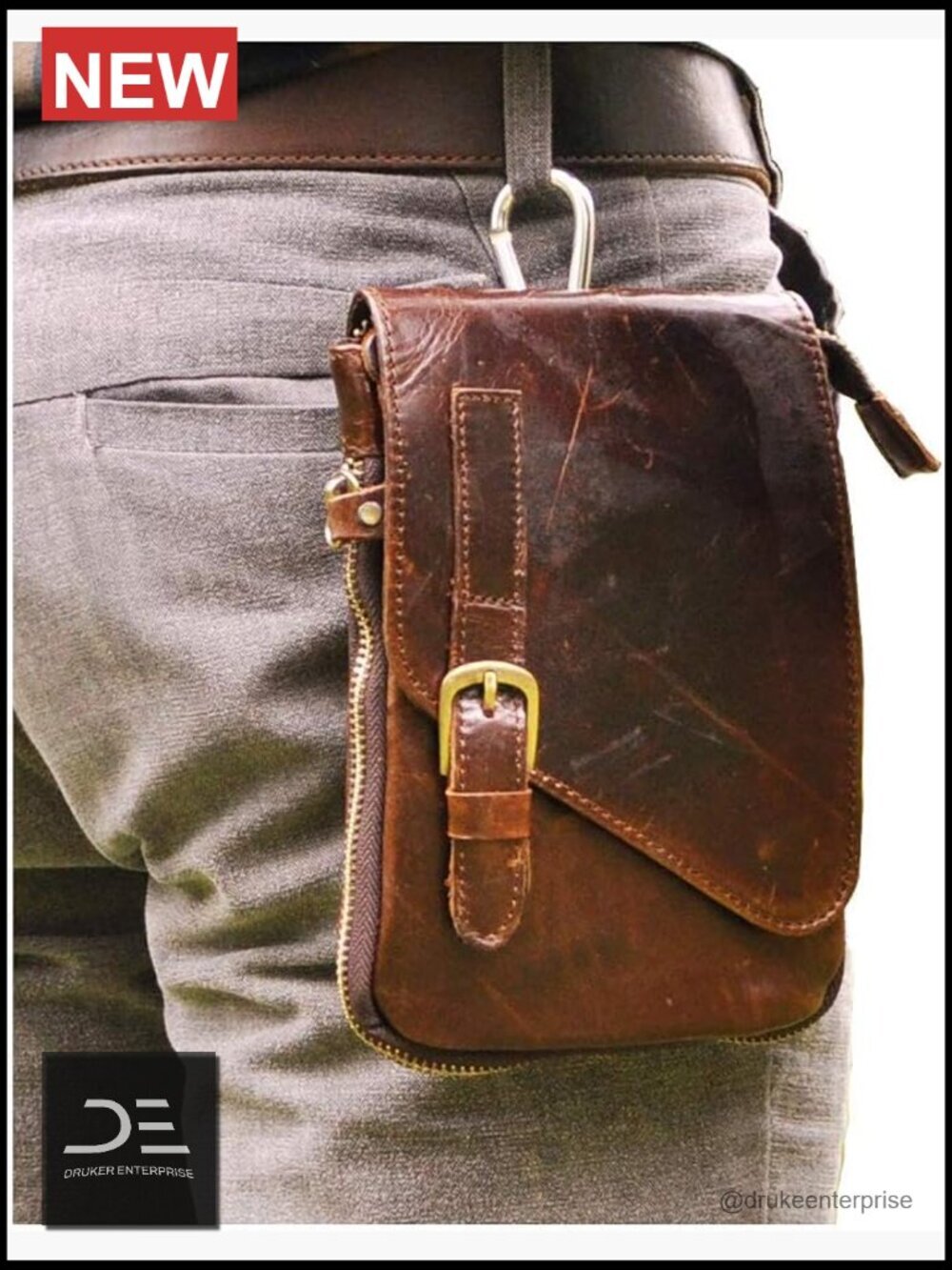 Genuine Leather Messenger Shoulder Bag Crossbody Belt Waist Pack